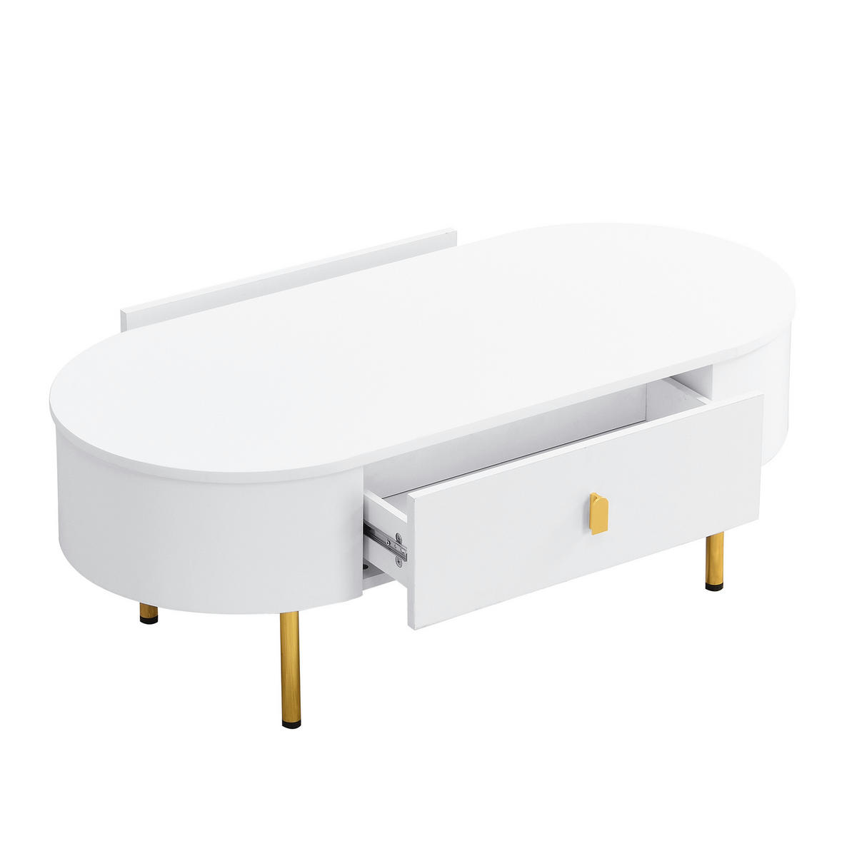 KLUBSKA miza, 108/50/40 cm bela, MDF z 2 predaloma - bela, leseni material (108/50/40cm) - BEAOK