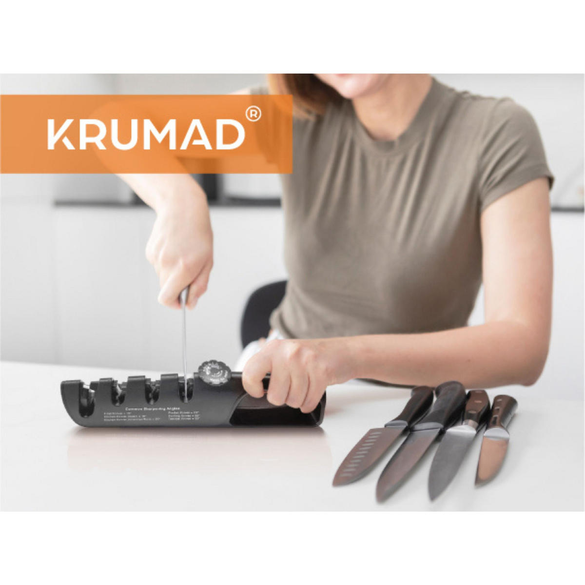 MESSERSCHÄRFER - Schwarz, Keramik - KRUMAD