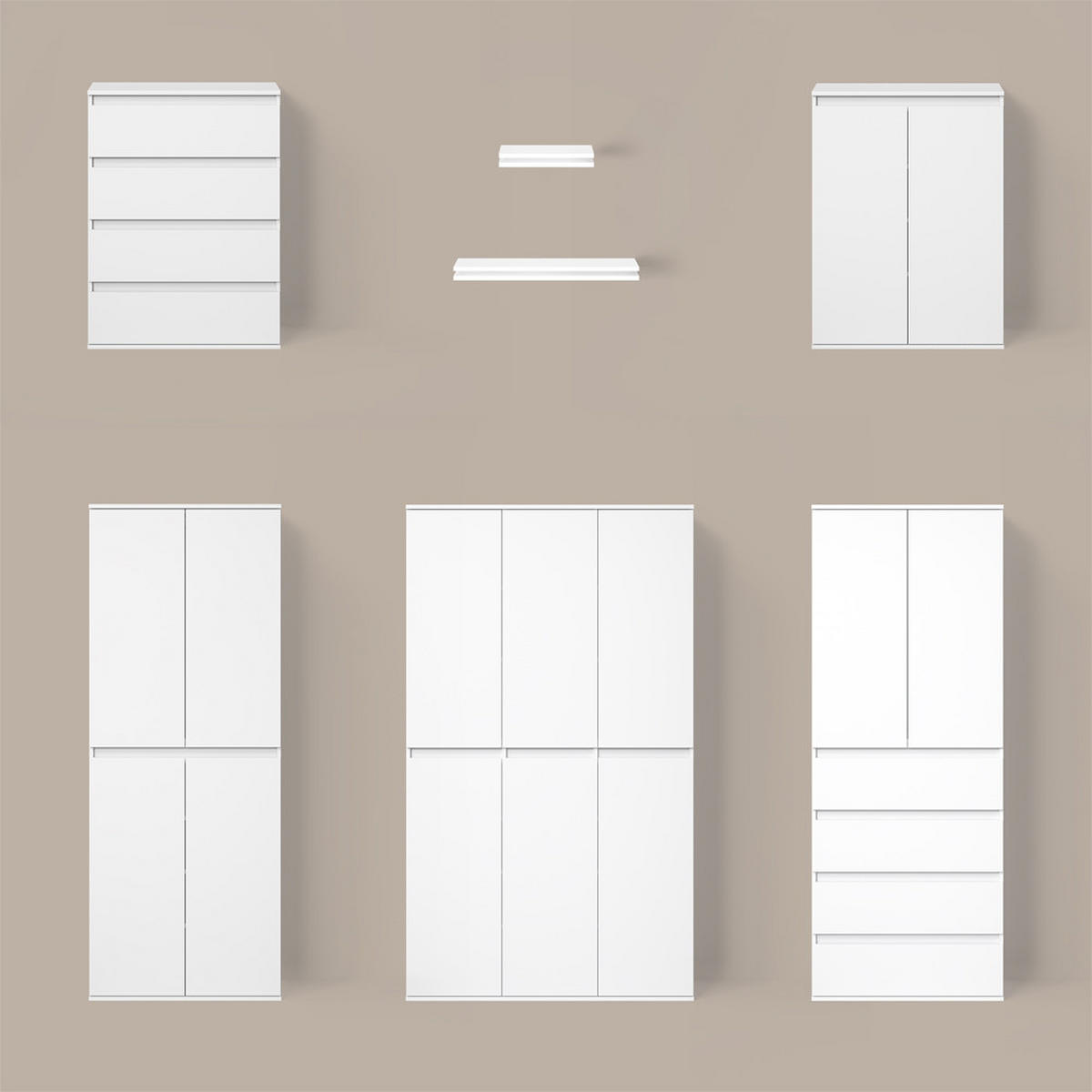 KOMMODE Garda Weiß 74 x 99.6 cm mit 4 Schubladen - Weiß, Holzwerkstoff (74/99.6/40cm) - Livinity®