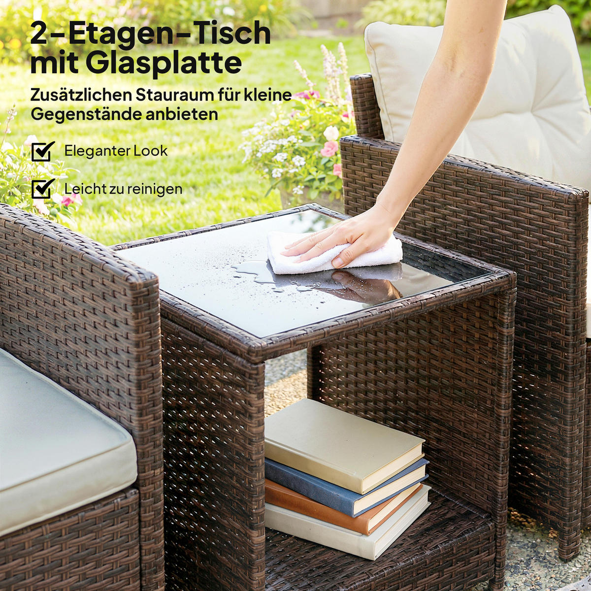RATTAN-STUHL Creme 65.0/62.0/75.0cm - Creme, Kunststoff (62/75/65cm)