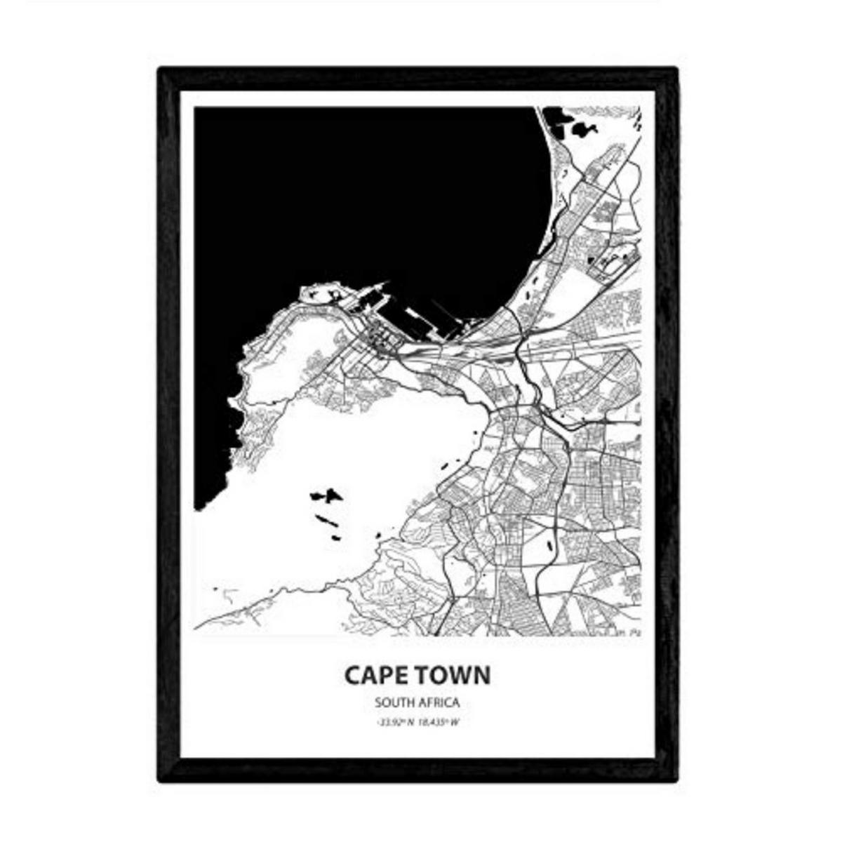 POSTER Kapstadt - Südafrika A4 Rahmenlos - Klar, Papier (29.7/5/21cm) - Nacnic