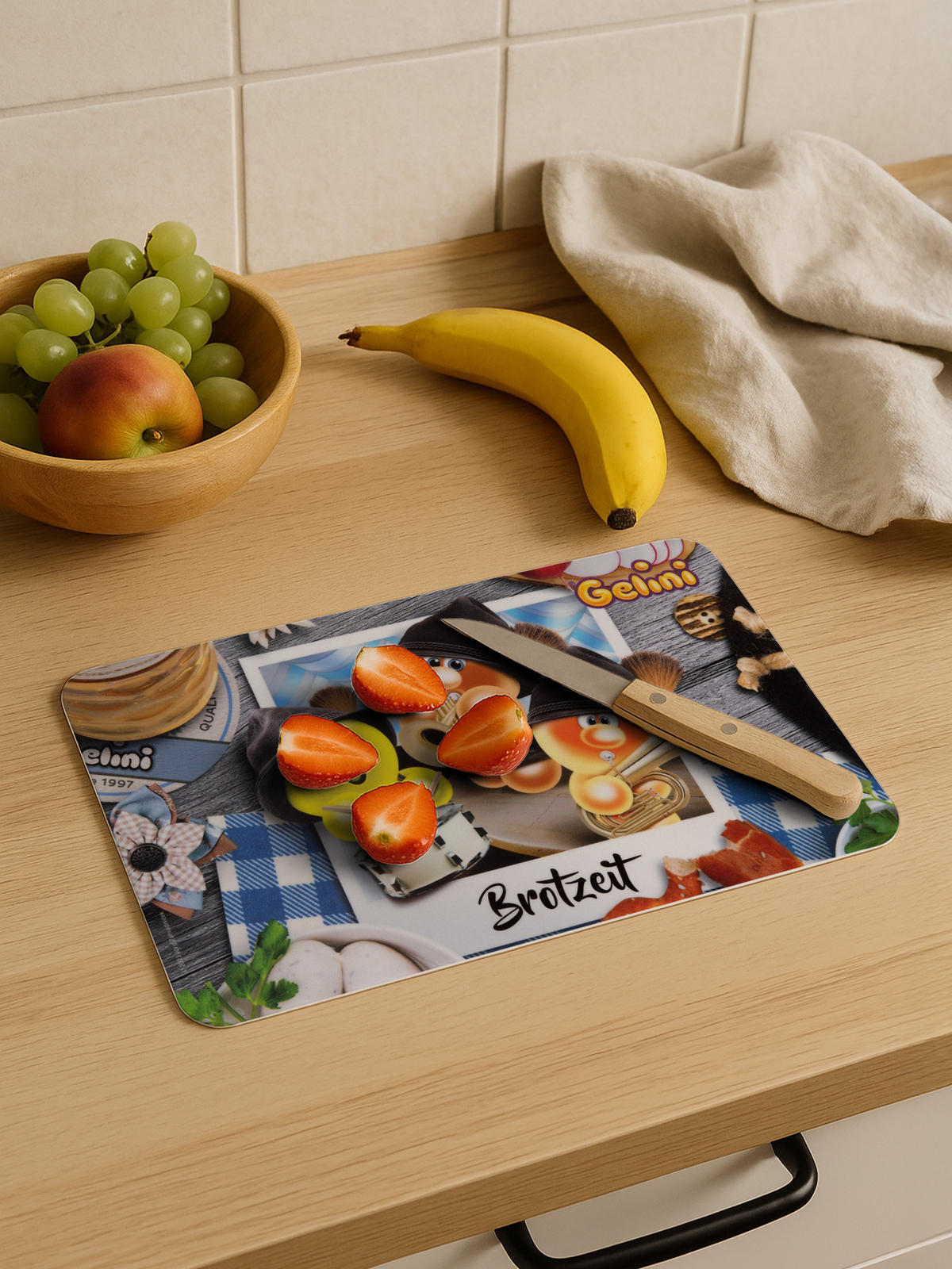 BRETTCHEN Gelini Brotzeit Mehrfarbig 14,5 x 23,5 cm - Multicolor, Kunststoff (14.5/23.5cm) - United Labels