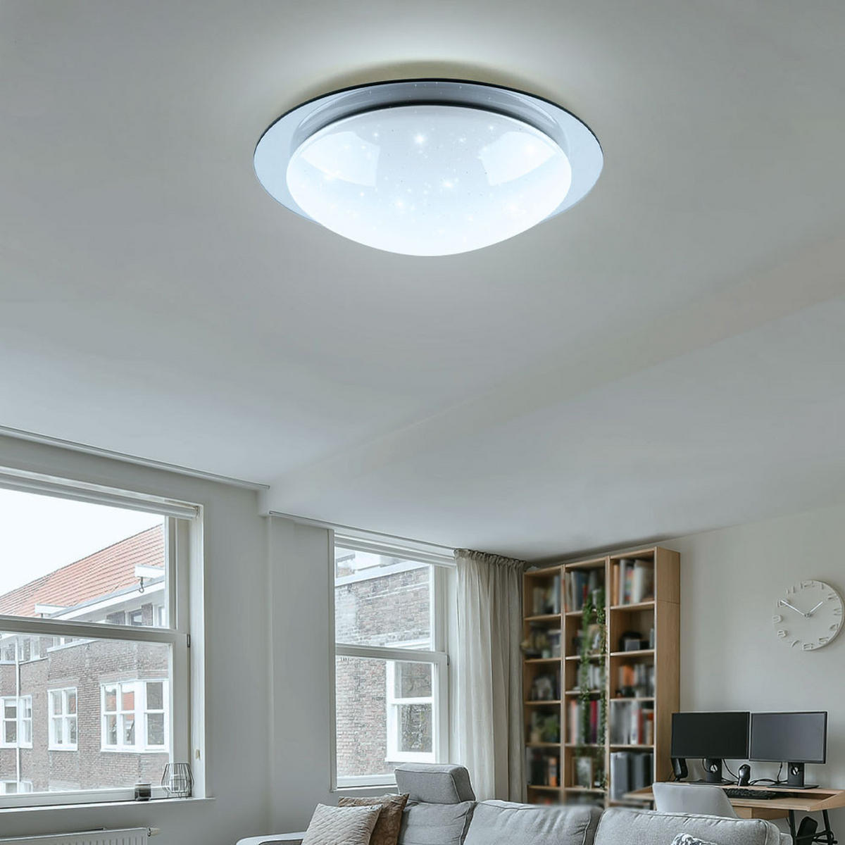 LED DECKENLEUCHTE Stahl Weiß - Weiß, Metall (38/38/10cm)