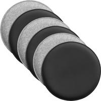 SITZKISSEN zum Wenden Filz und Kunstleder 6er Set - Hellgrau, Textil (35/35/2cm) - Miqio Design