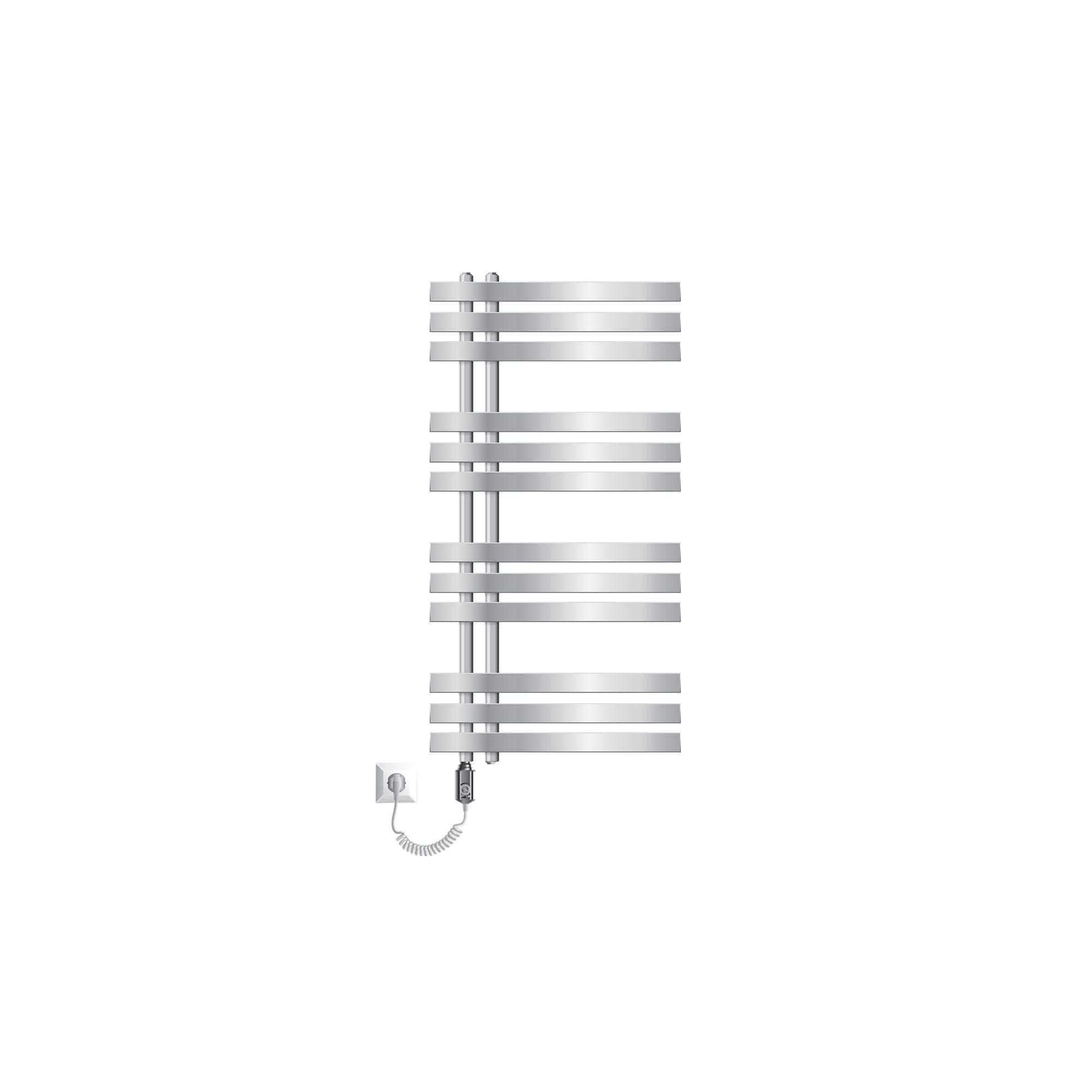 BADHEIZKÖRPER elektrisch Iron EM 500x1000 mm Chrome mit Heizstab 600W - Chromfarben, Metall (50/100/3cm) - LuxeBath