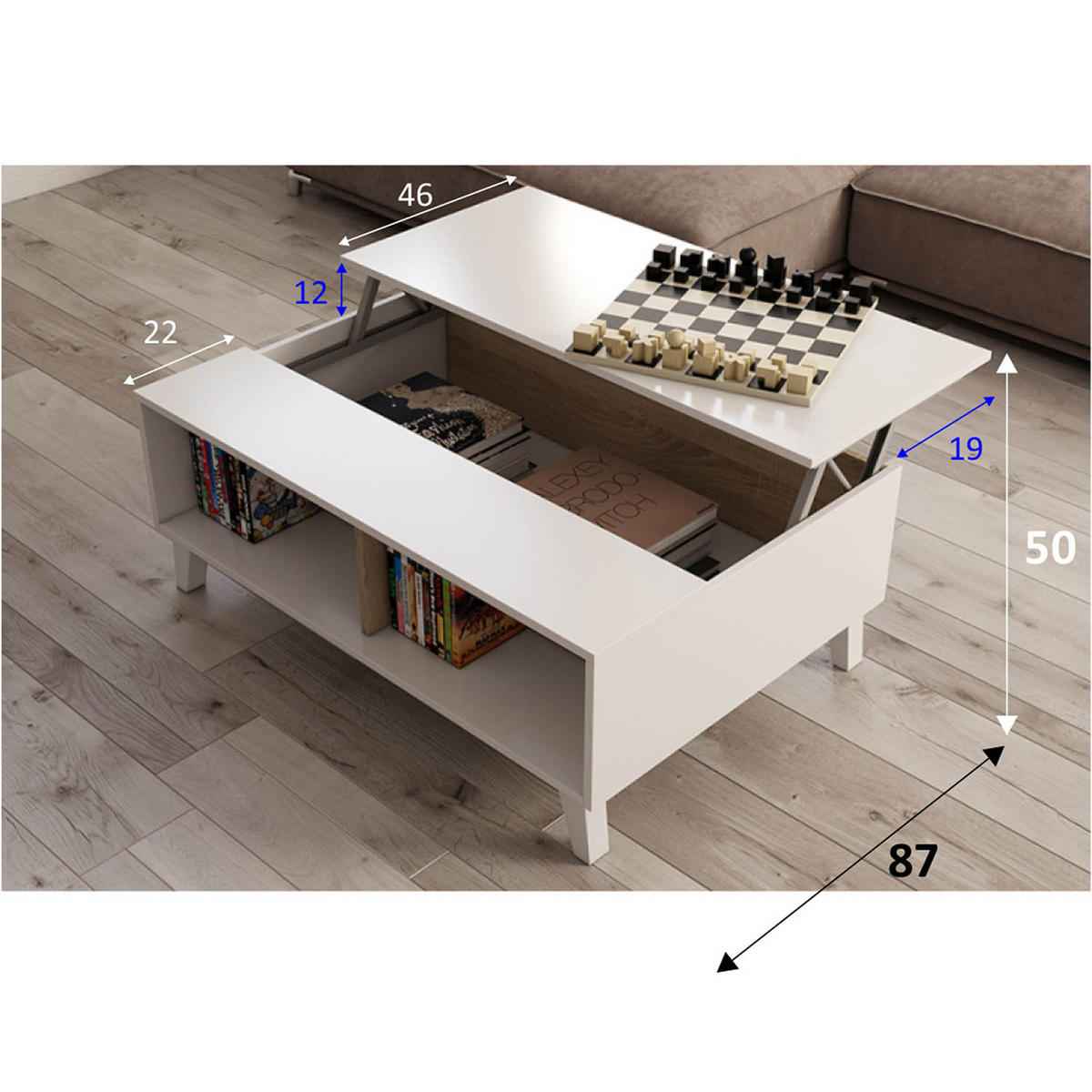 COUCHTISCH rechteckig Kira weiß - Honigeiche, Holzwerkstoff (38/100/68cm) - VS Venta-stock