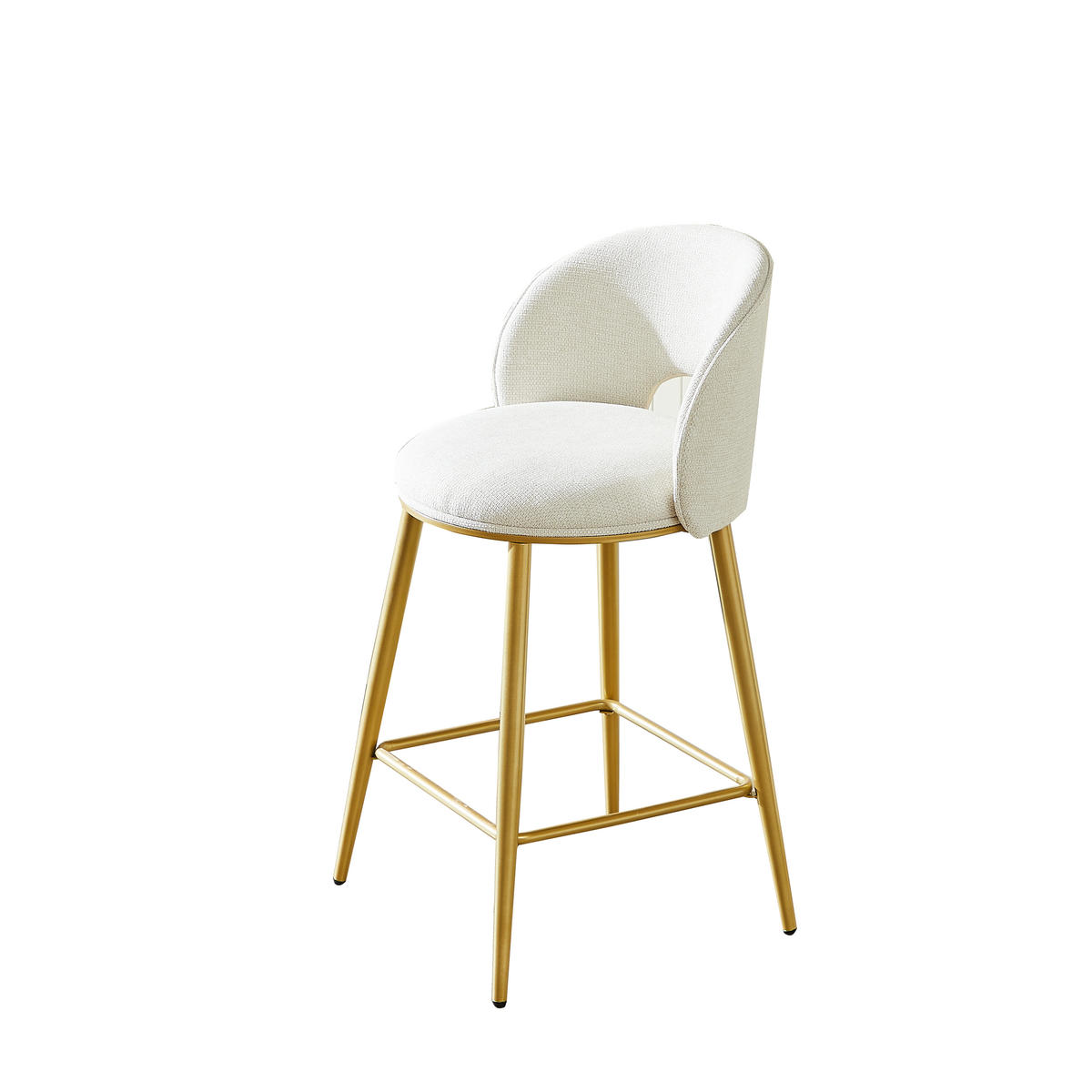 BARHOCKER 2er-Set Beige mit Rückenlehne und Metallgestell - Beige, Textil (56/92/53cm) - PANGIVO