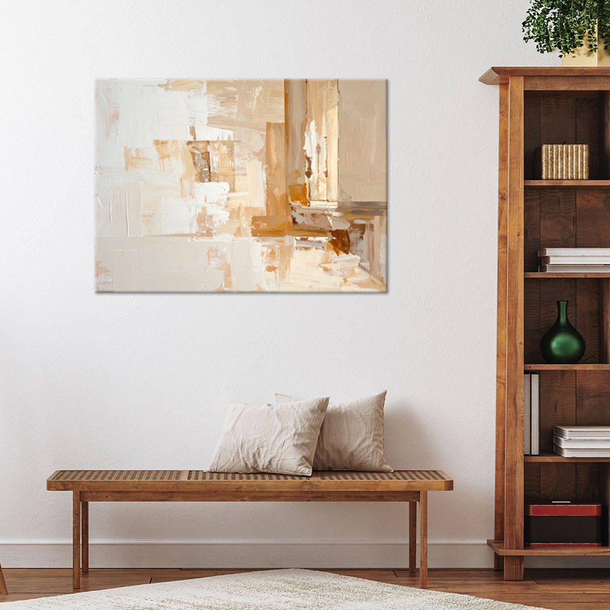 LEINWANDBILD Abstraktion 90x60cm - Beige, Textil (90/60cm) - Feeby