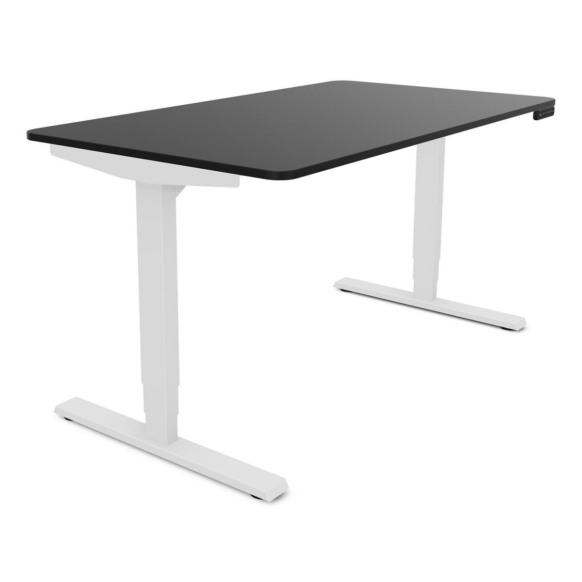 SCHREIBTISCH Elektrisch höhenverstellbarer Schreibtisch Y-Line Curved Schwarz Signalweiß 140/80/62-127cm - Schwarz/Weiß, Holzwerkstoff/Metall (80/140/127cm) - ASSMANN