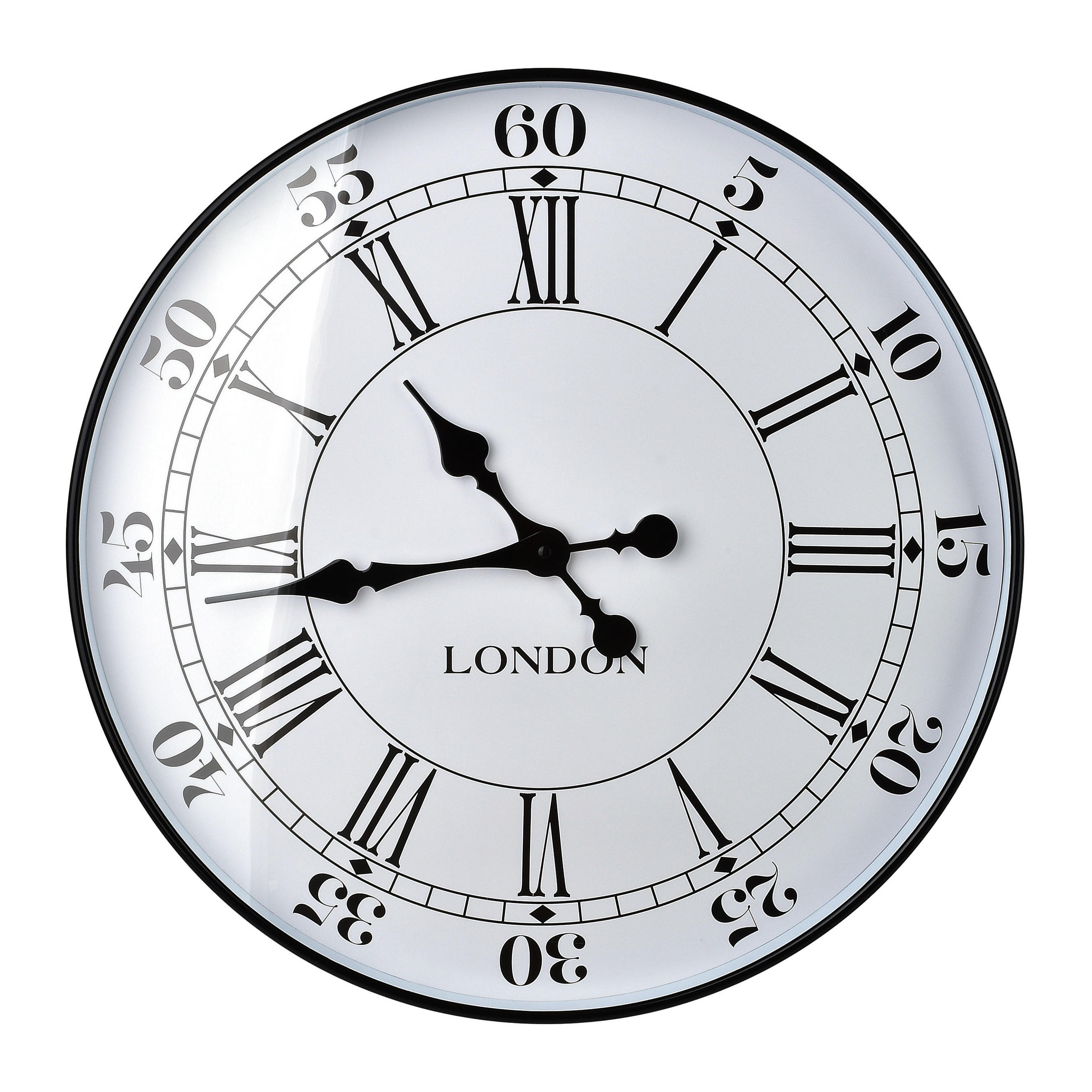 WANDUHR Ramsey Schwarz 50x50x4,8 cm Kunststoff - Schwarz, Kunststoff (4.8/50/50cm) - Mondex