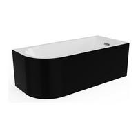 ECKBADEWANNE - 201 L - 150 x 75 x 58 cm - Schwarz glänzend - Ecke rechts - ANIKA - Schwarz, Kunststoff (150/58/75cm) - Vente-Unique