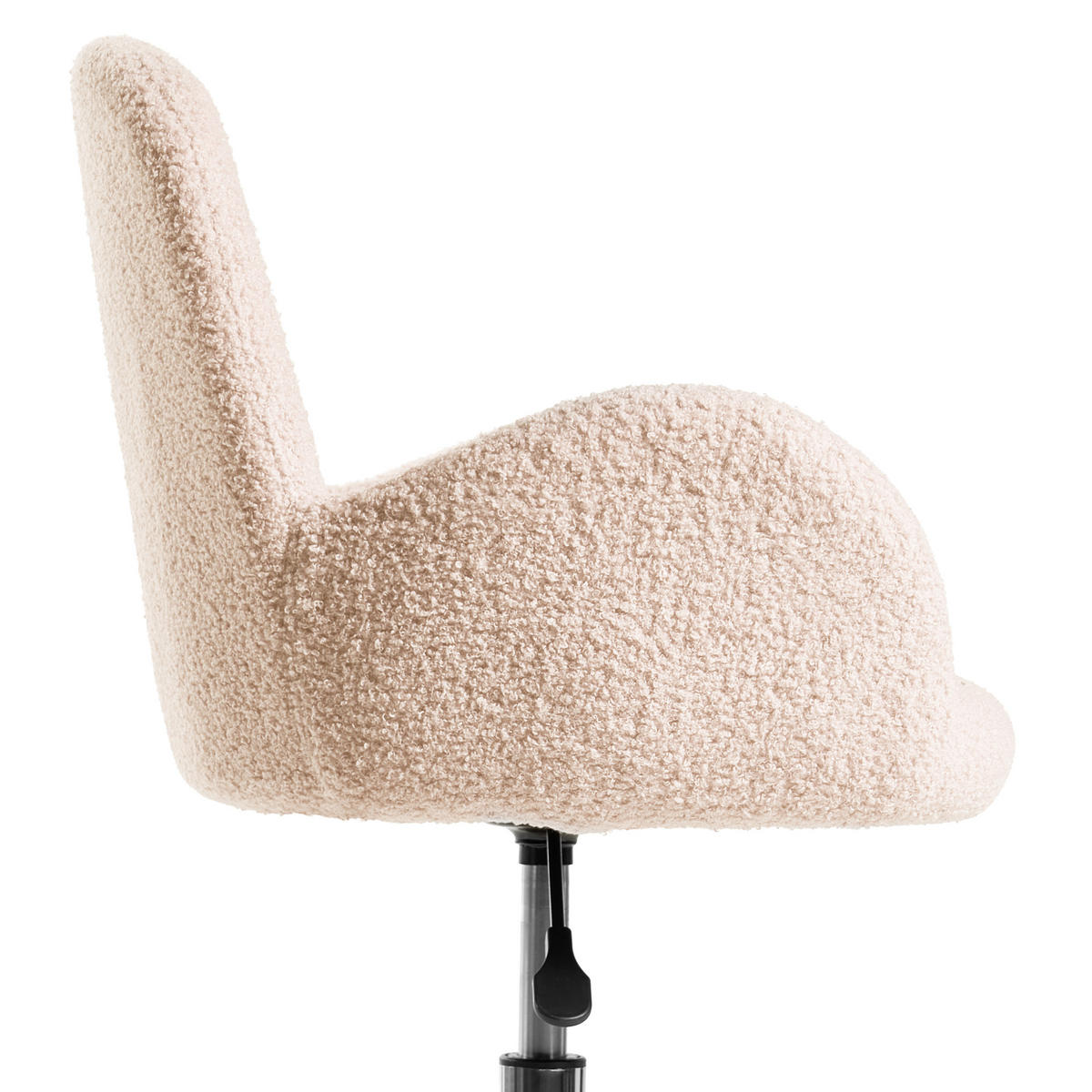 KANCELÁŘSKÁ ŽIDLE Bouclé Světle béžová Priddy - béžová, textil (60/79/60cm) - Beliani