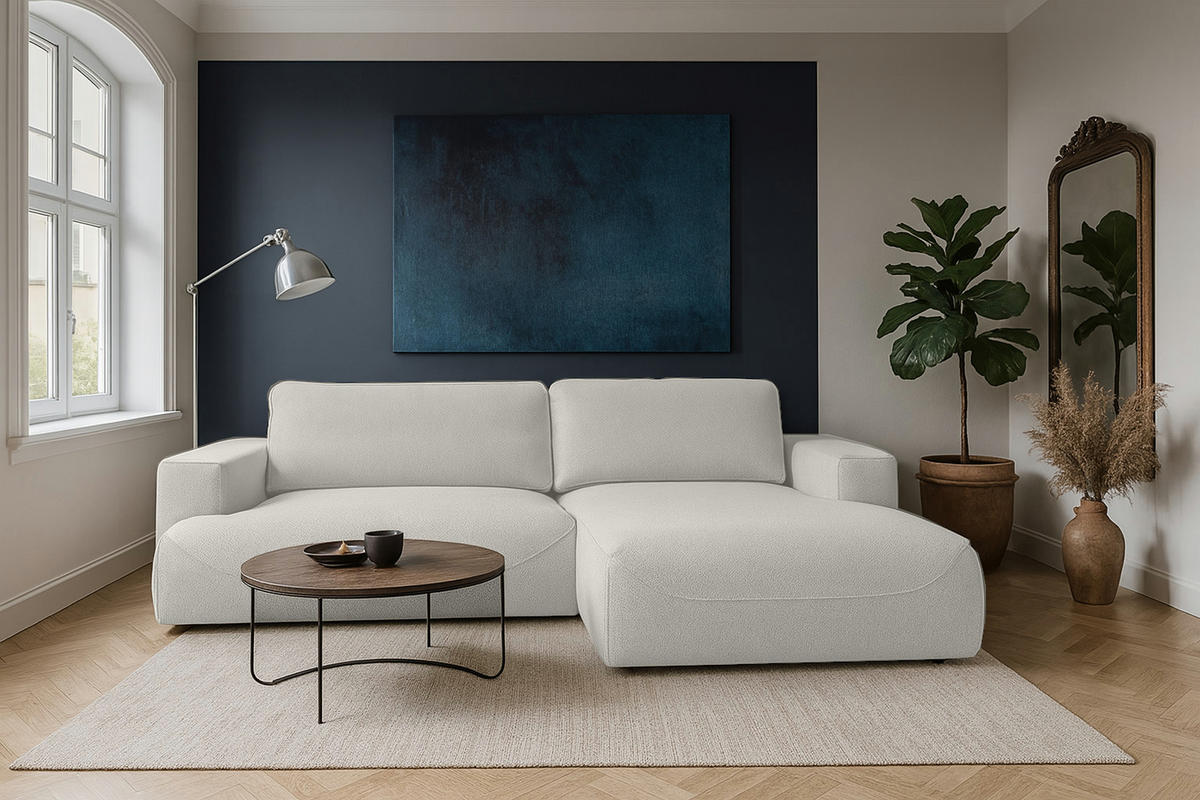 ECKSOFA LUNA mit Bettkasten und Schlaffunktion, Graphitfarben - Graphitfarben, Textil (271/195cm) - KS Home Concept