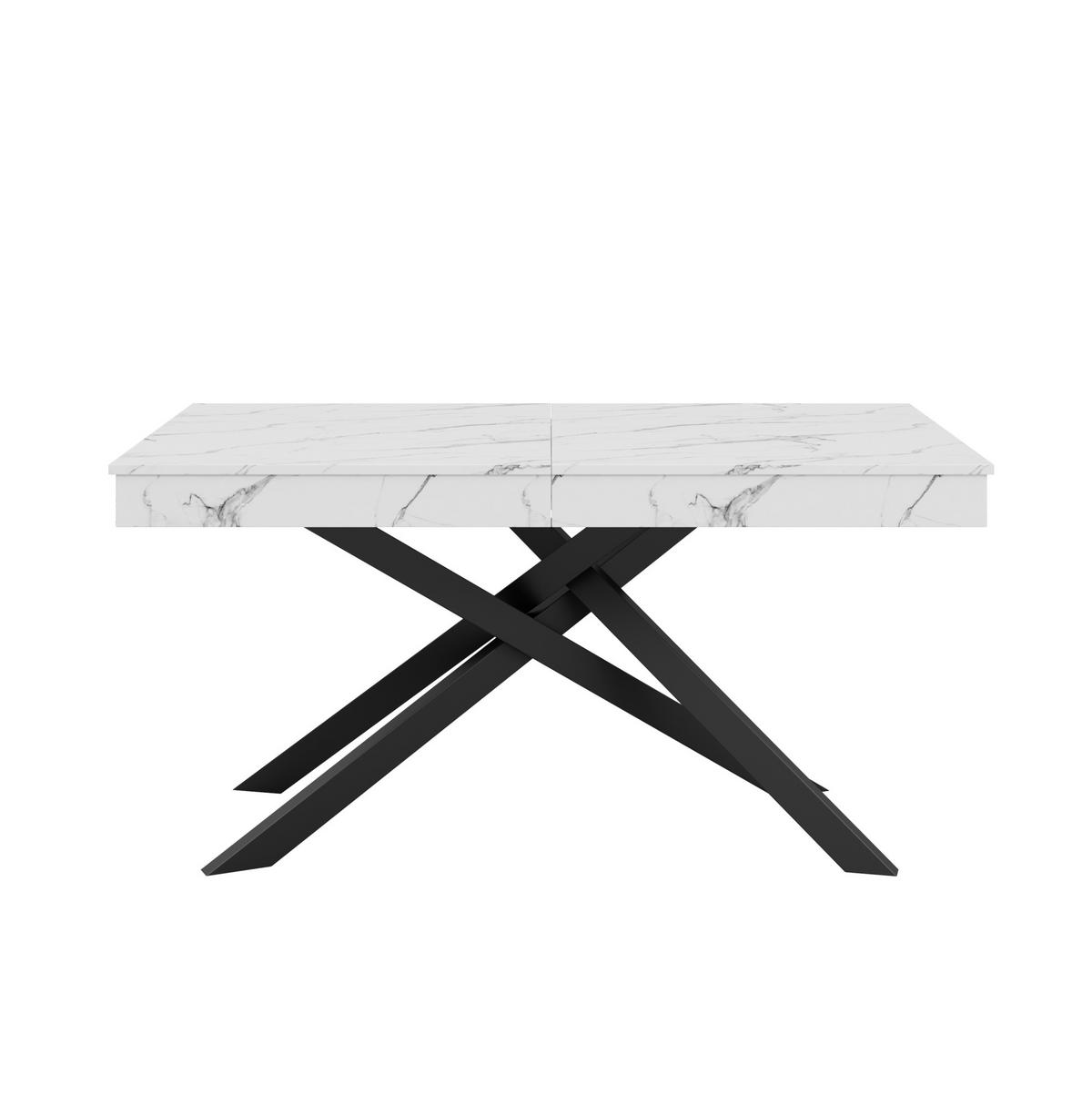 ROZKLÁDACÍ jídelní stůl 140–180/80 cm bílý z MDF pro 6–8 osob - bílá, kompozitní dřevo (180/80/76cm) - OKWISH