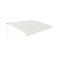 MONOBLOCK-MARKISE VECCHIO Weißes Gestell - leinwand Beige 4x3m - Premium-Leinwand 320g/m² - Beige, Metall (304/218/300cm) - Cazeboo