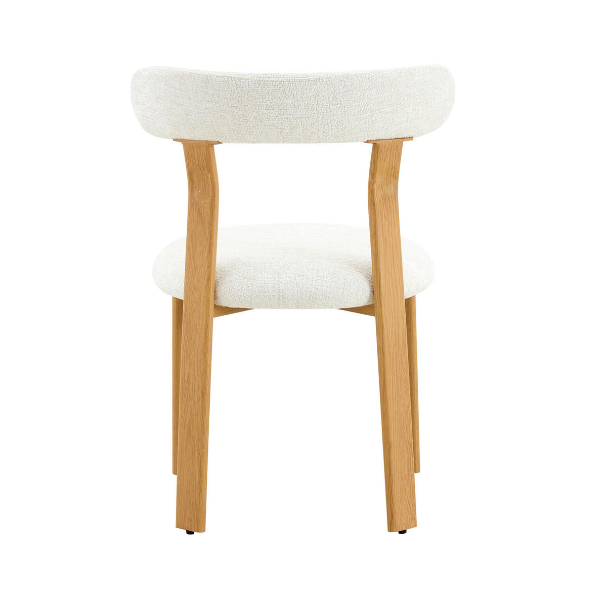 STUHL mit Bouclé-Bezug Weiß Holz - Weiß, Holz (44/79/55.5cm) - Meubliv