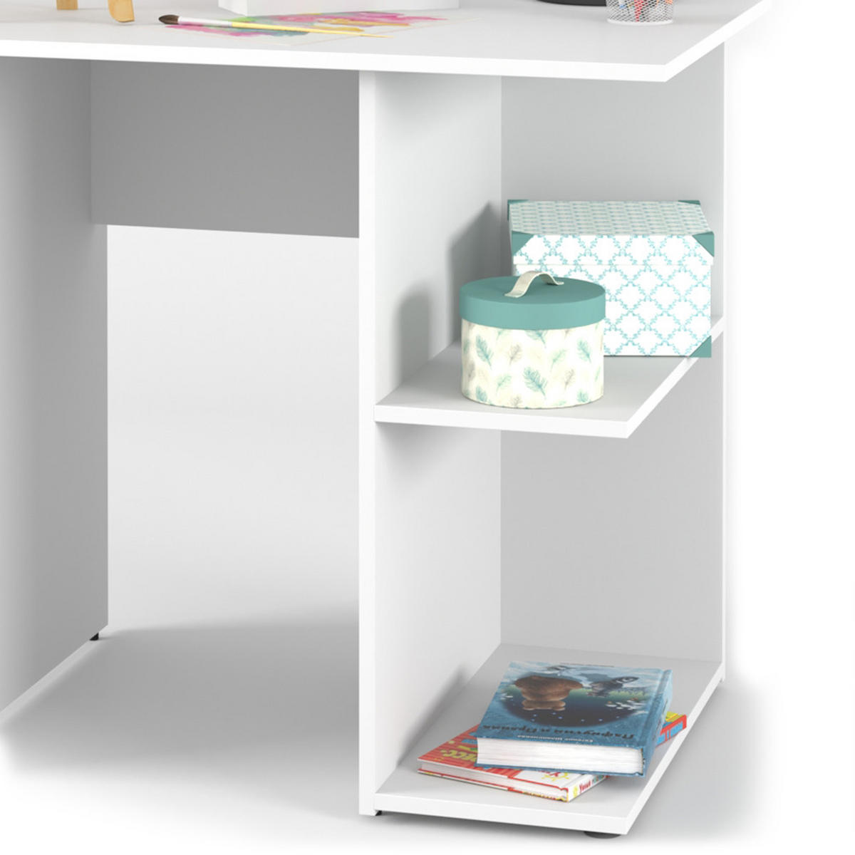 SCHREIBTISCH Simple Weiß 82 x 60 cm - Weiß, Holzwerkstoff (60/82/76cm) - Vicco