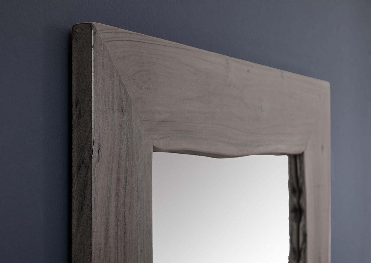 SPIEGEL Akazie 100x3x70 grau lackiert PURE ACACIA #913 - Grau, Holz (100/70/3cm) - Massivmoebel24