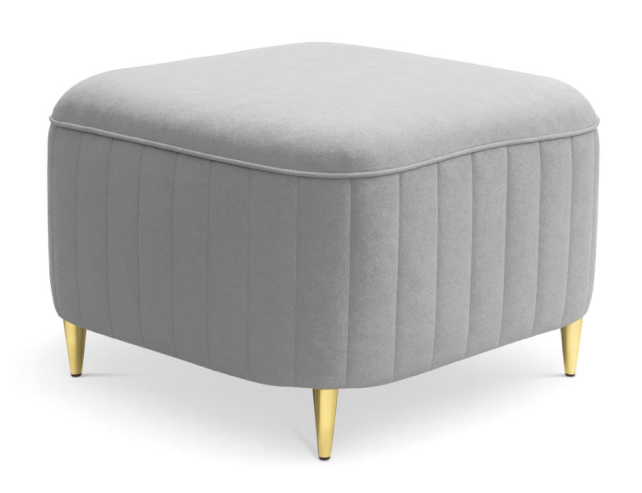 POUF Hellgrau LOREN Stoff Castel Goldene Beine - Grau, Textil (60/41/60cm) - Sepro Meble
