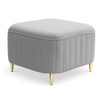 POUF Hellgrau LOREN Stoff Castel Goldene Beine - Grau, Textil (60/41/60cm) - Sepro Meble