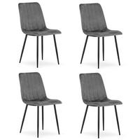 ESSZIMMERSTUHL 4-er Set JEWA Dunkelgrauer Sitz - Dunkelgrau, Textil (43/90/51cm) - Valora