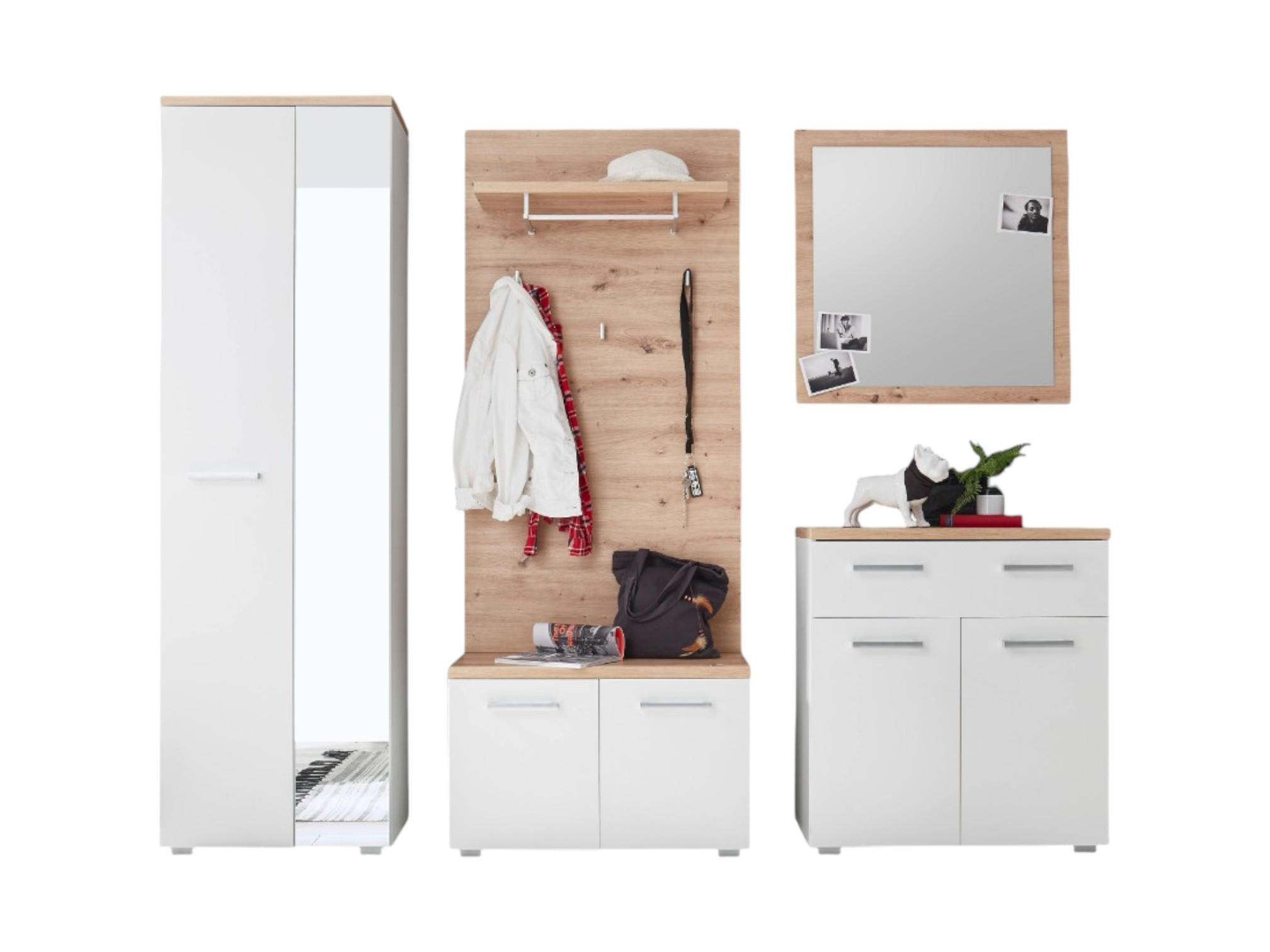 moebel dich auf Garderobe Weiß 256x198x38 cm
