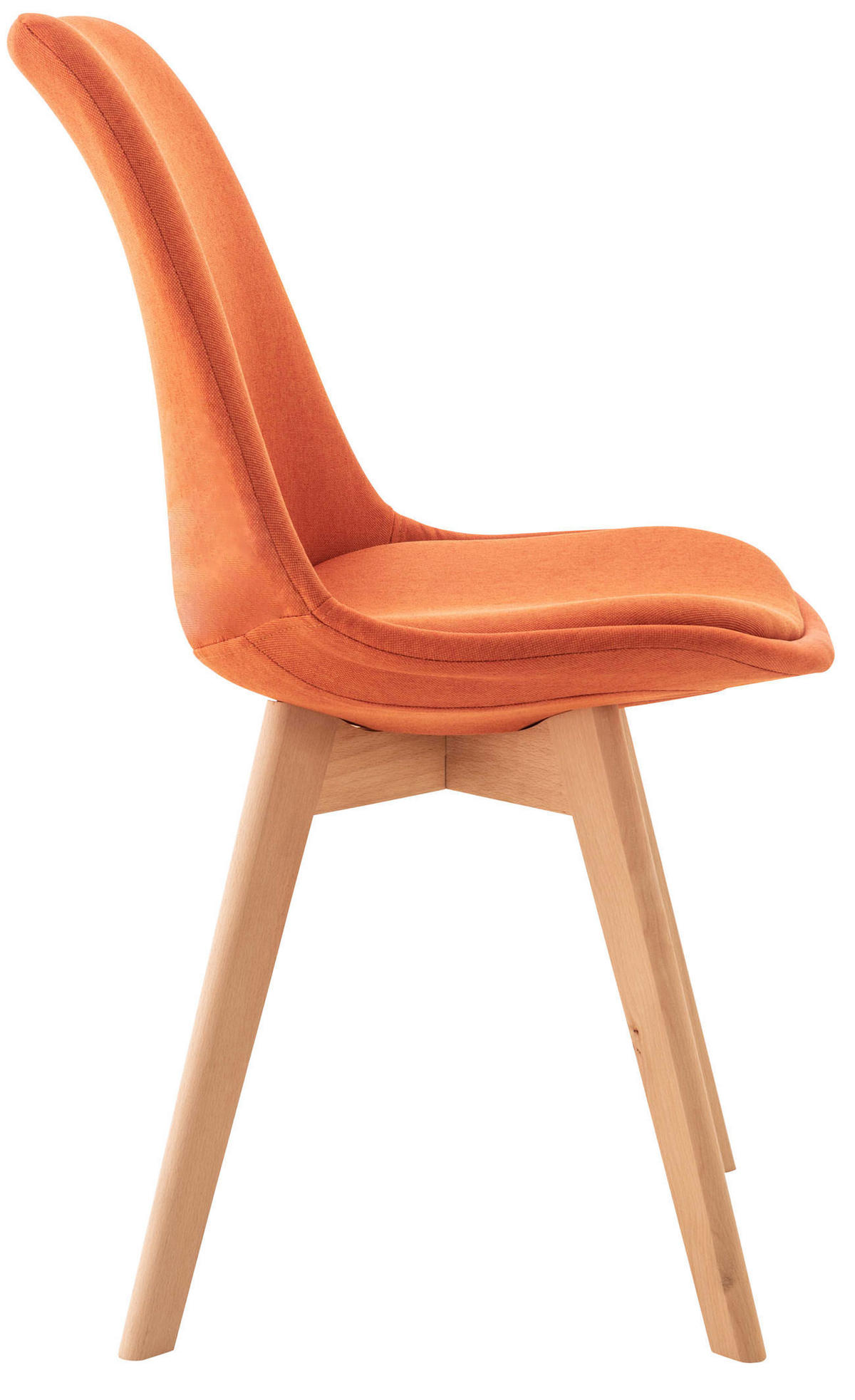 STUHL Stoff orange - Eukalyptusholzfarben/Orange, Holz/Textil (49/83/50cm) - CLP