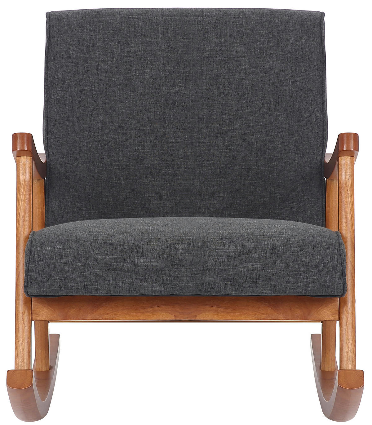 SCHAUKELSTUHL Morello Stoff, Gestell Kautschukhokz Walnuss Dunkelgrau - Dunkelgrau/Walnussfarben, Holz/Textil (67/82/92cm) - TPFLiving