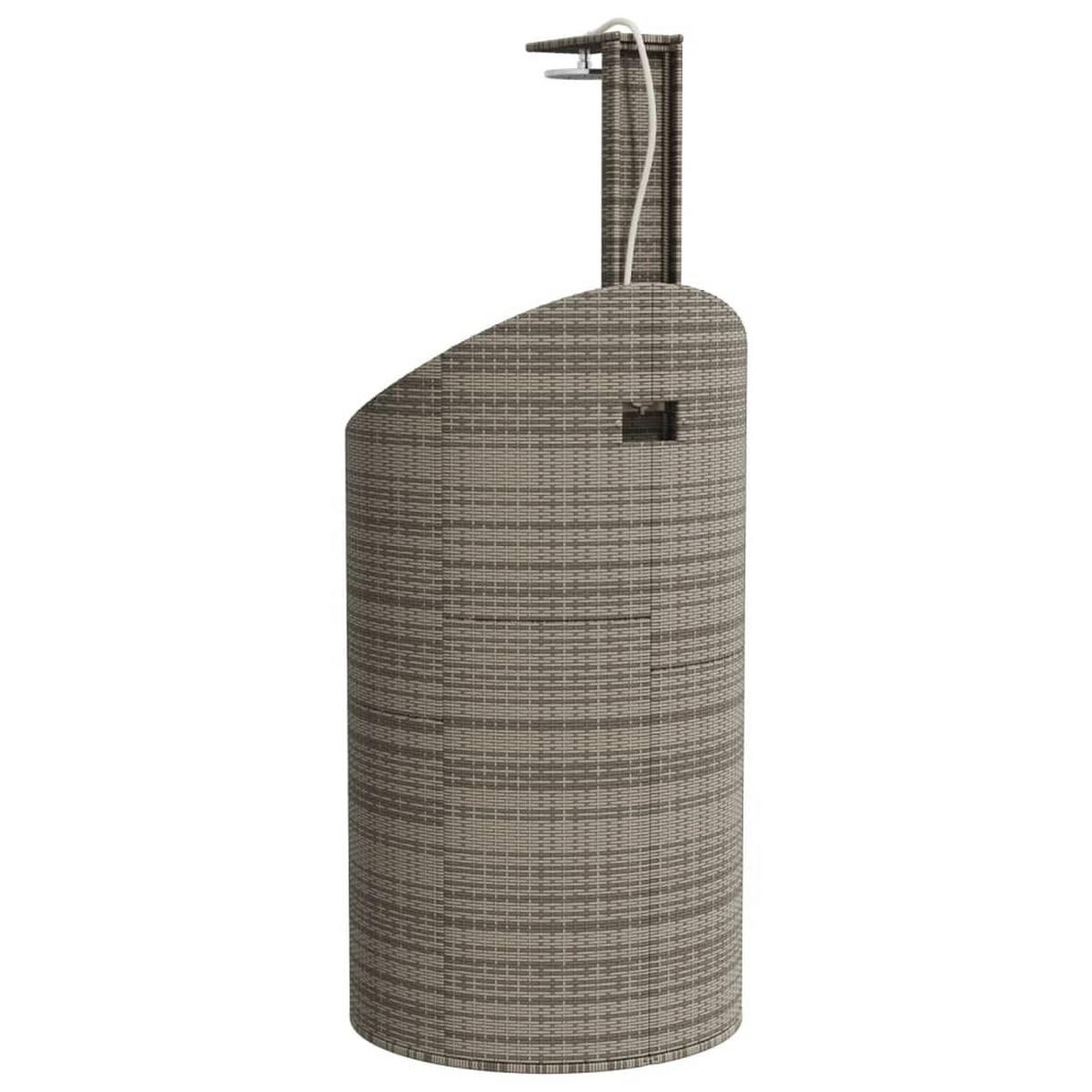 GARTENDUSCHE Grau 100/100/241.5 Cm Poly Rattan Akazienholz - Grau, Holz (100/241.5/100cm) - vidaXL