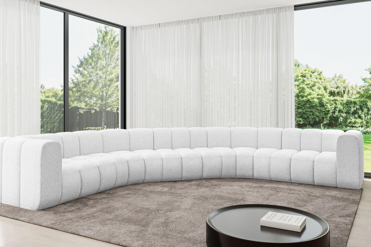 WOHNLANDSCHAFT modulares Sofa Lazro-U1 - 373x373x70 cm Weiß - Weiß, Holzwerkstoff/Textil (373/70/373cm) - ALTDECOR