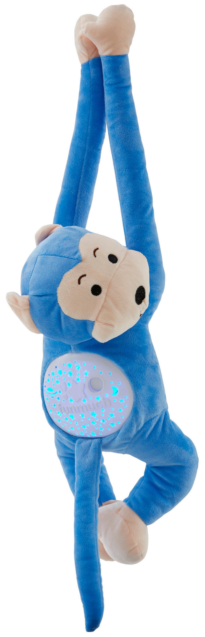 LED-PLÜSCHTIER-NACHTLICHT - Sternenprojektor mit 13 Schlummermelodien und waschbarem Äffchen, batteriebetrieben - Blau, Kunststoff (10/10/10cm) - Northpoint