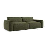 4-SITZER-SOFA Chenille Stoff Grün - Schwarz/Olivgrün, Holzwerkstoff/Kunststoff (244/70/102cm) - LaMiaSofa