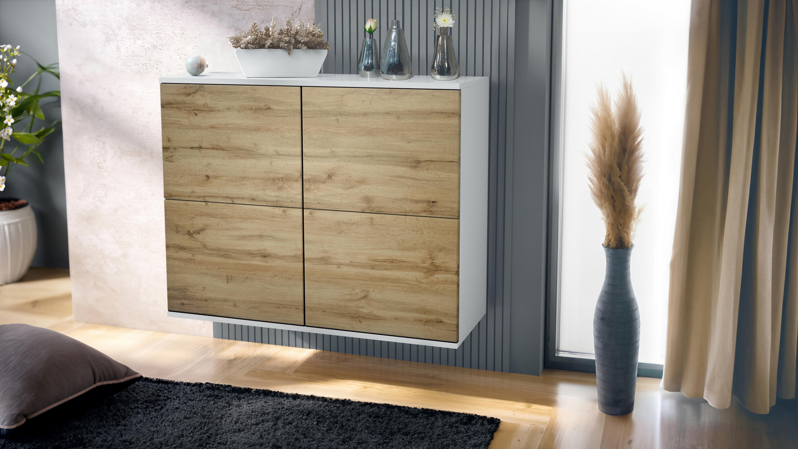 KOMMODE Rova Eiche Wotan - Eiche Wotan, Holzwerkstoff (92.5/73.5/35cm) - Vladon