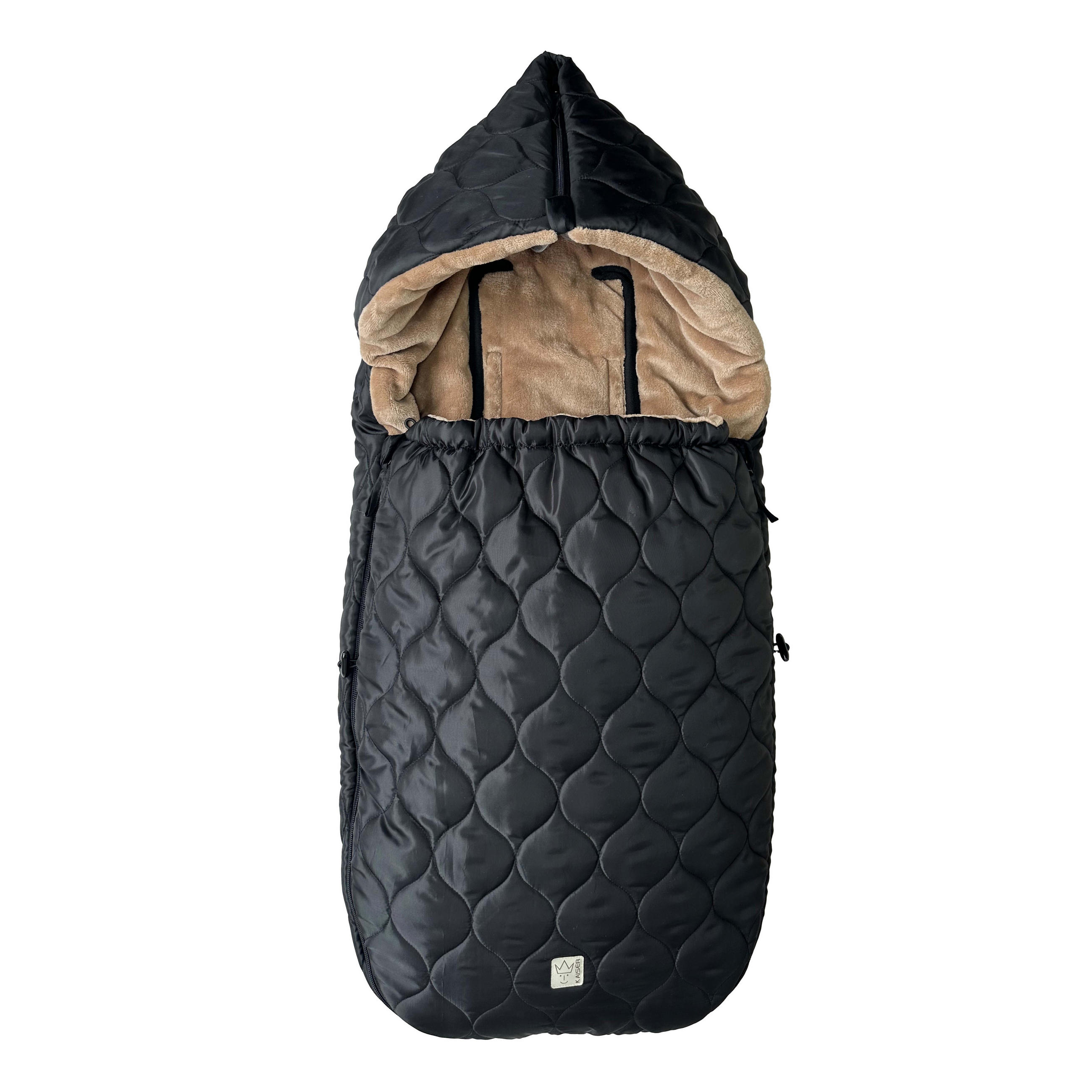 KINDERWAGEN-FUSSSACK Recy XL, black/light brown - Schwarz, Textil (44/7/95cm) - Kaiserbaby