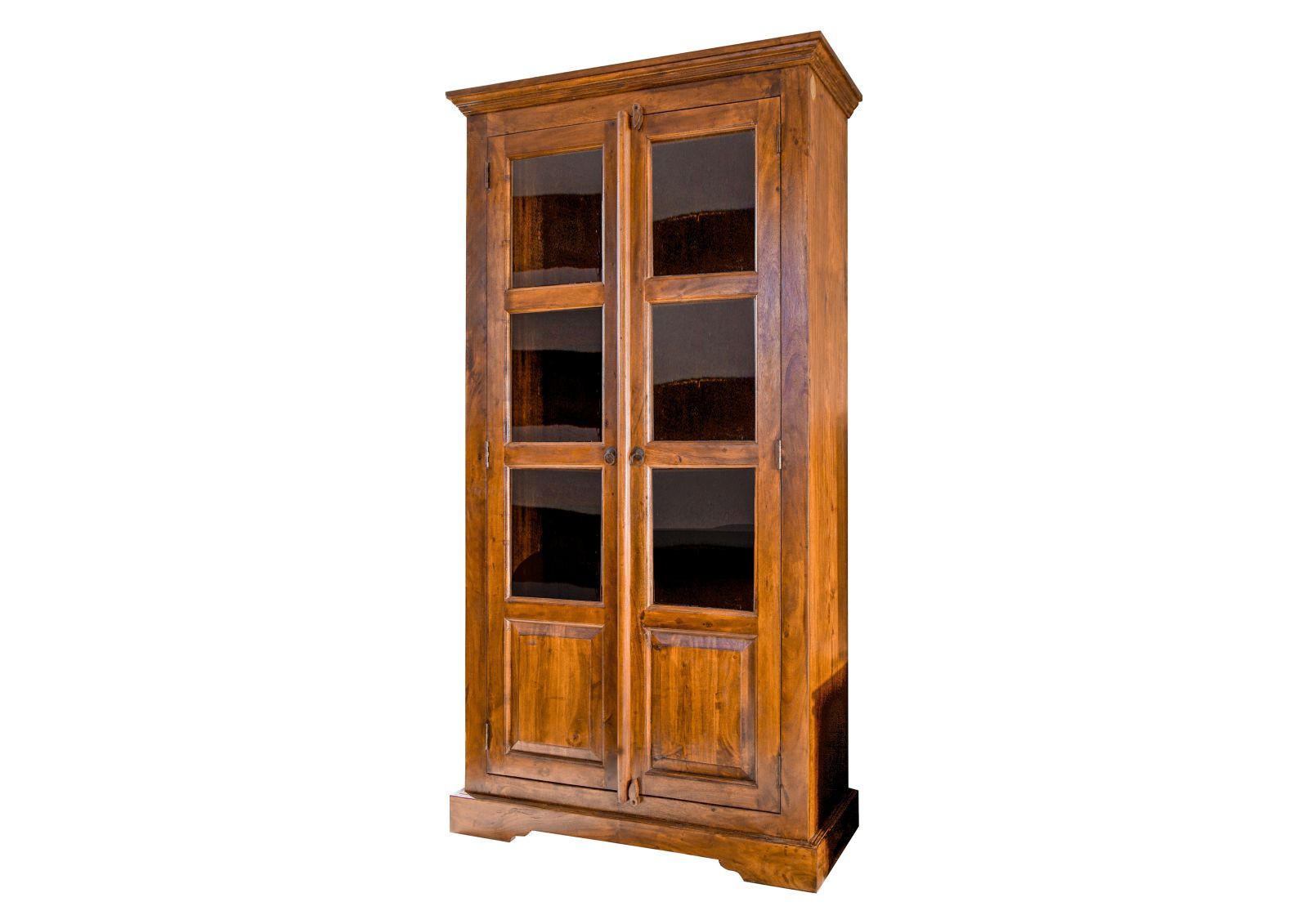 VITRINE Akazie 98x46x191 honig lackiert OXFORD #0440 - Braun, Holz (98/191/46cm) - Massivmoebel24