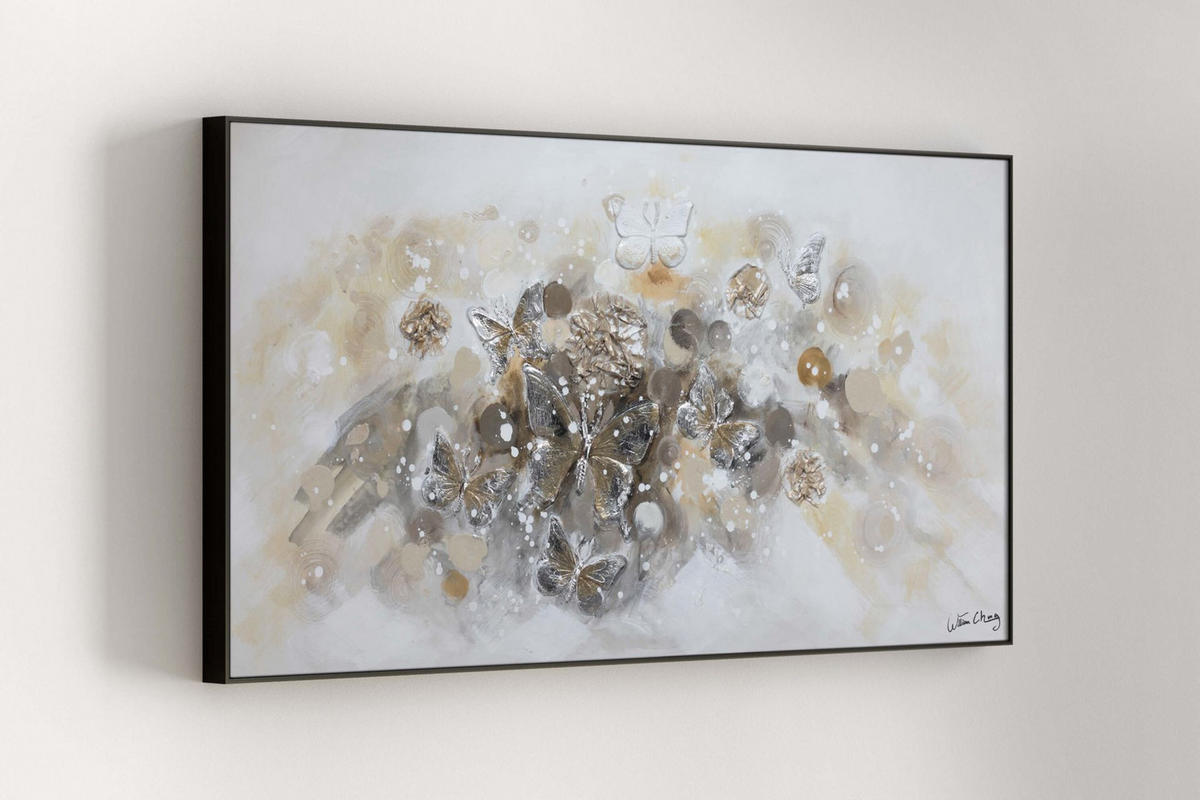 ACRYLBILD HANDGEMALT 120/60 cm - Braun/Grau, Holz/Textil (120/60cm) - KUNSTLOFT