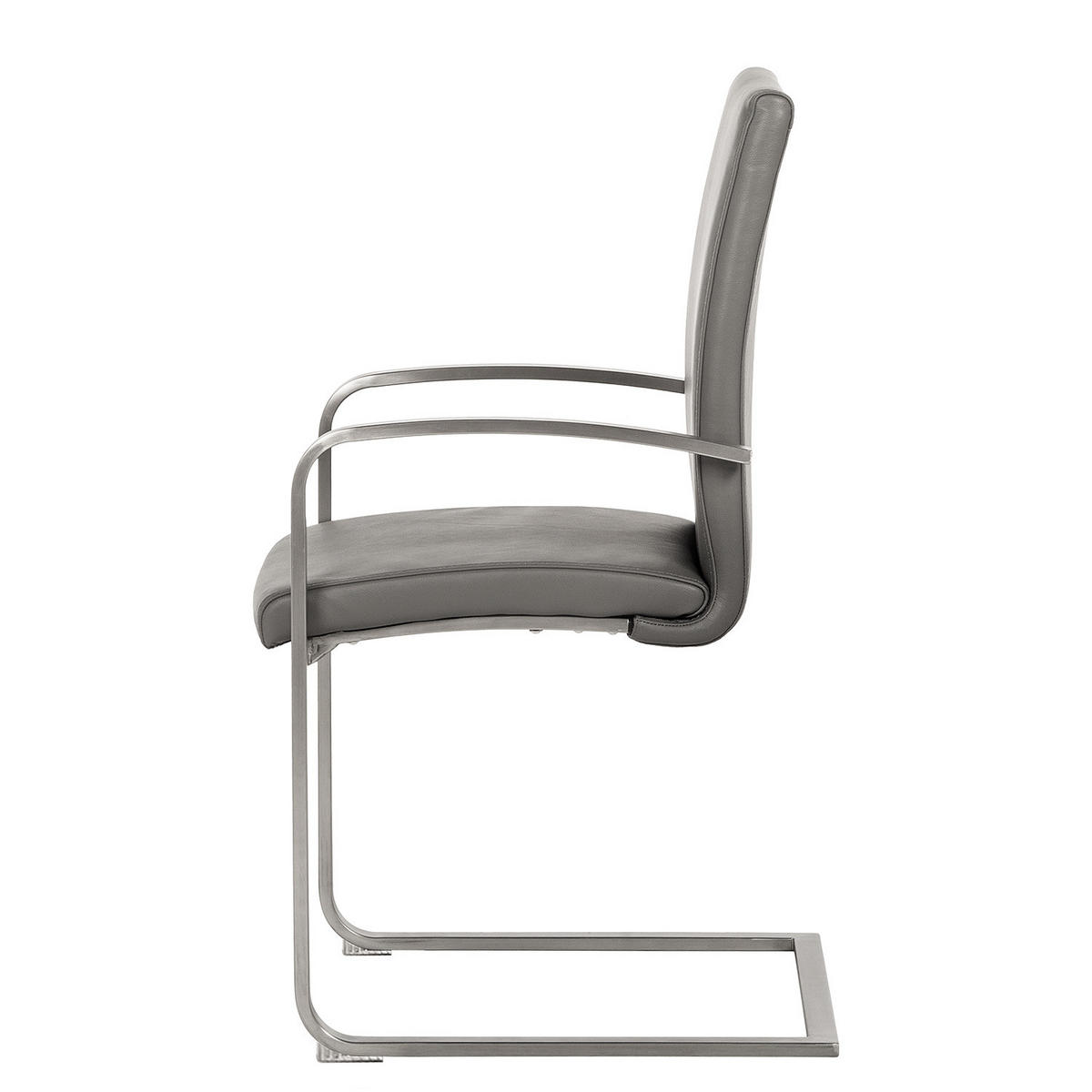 FREISCHWINGER - Edelstahlfarben/Grau, Leder/Metall (51/98/58cm) - home24
