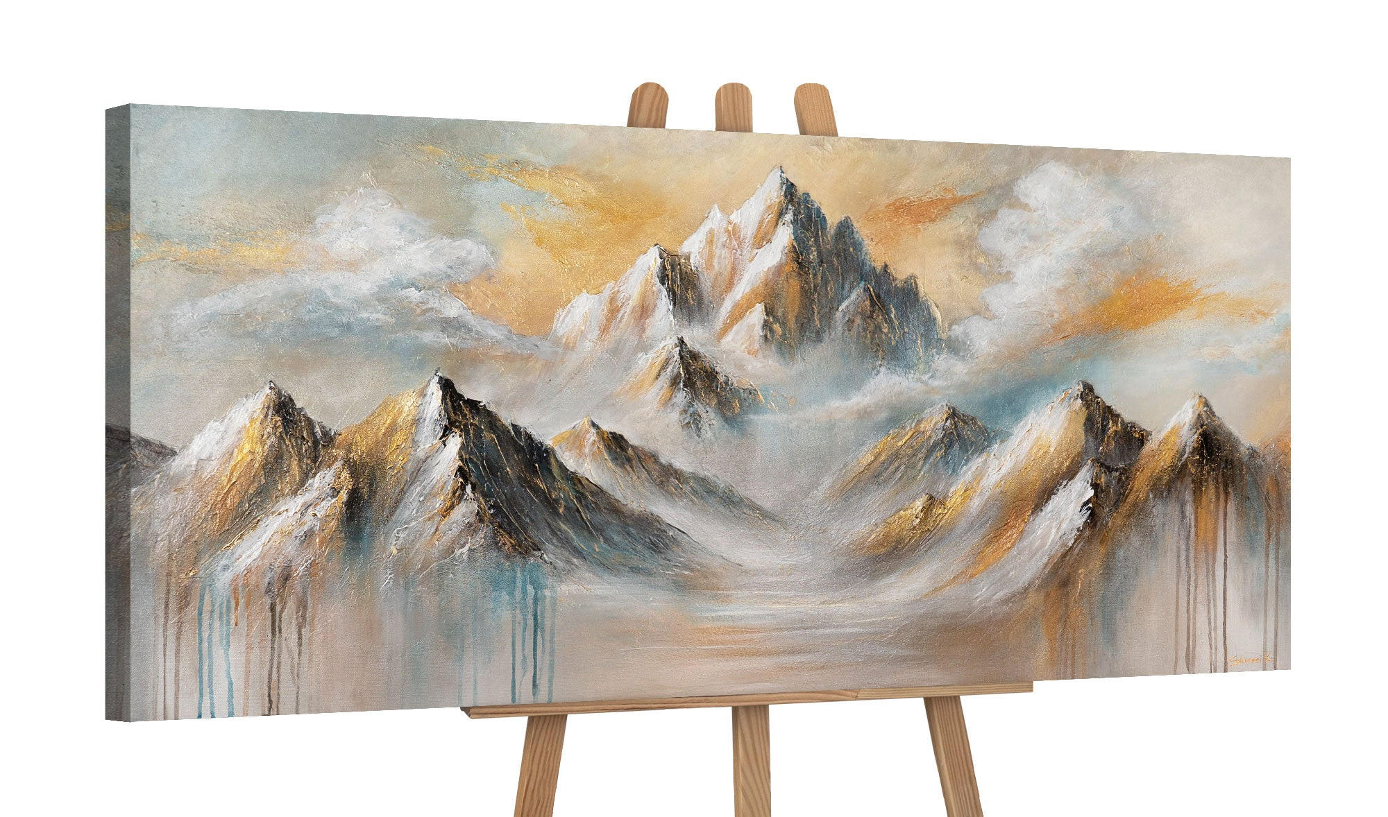 GEMÄLDE Berglicht auf Keilrahmen 115x50 cm - Multicolor, Holz (115/50cm) - YS-art gallery