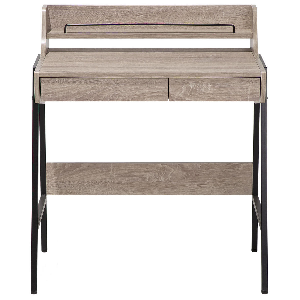 SCHREIBTISCH heller Holzfarbton 77/46/89 cm Broxton - Hellgrau, Holzwerkstoff (46/77/89cm) - Beliani