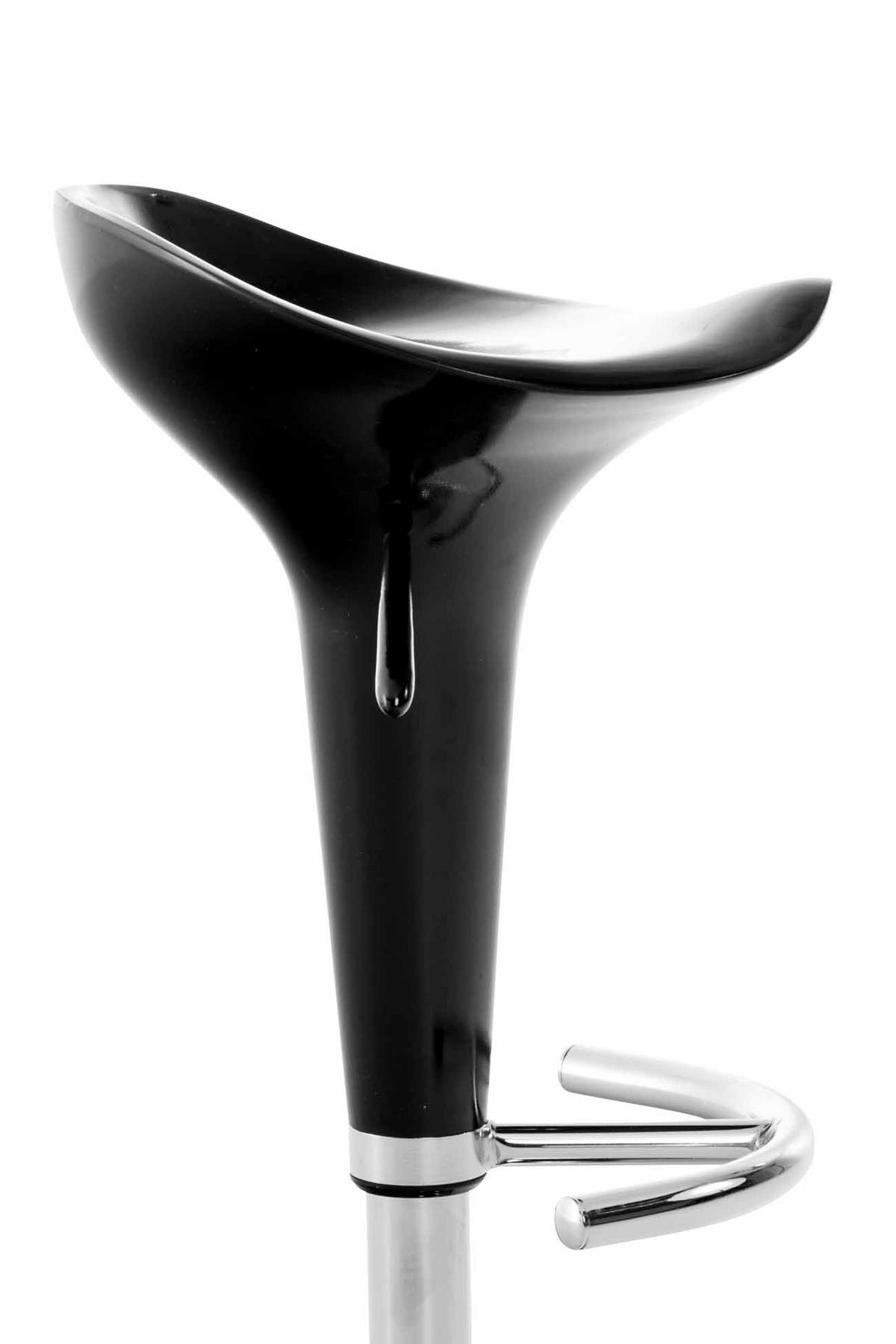 BARHOCKER Kunststoff Schwarz - Chromfarben/Schwarz, Kunststoff/Metall (37/87/37cm) - CLP