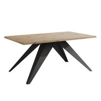 AUSZIEHTISCH XANDRO 160/90/76 cm mit Metallgestell, Schwarz / Artisan-Eiche - Schwarz/Eiche Artisan, Holzwerkstoff/Metall (90/160/76cm) - Idohome