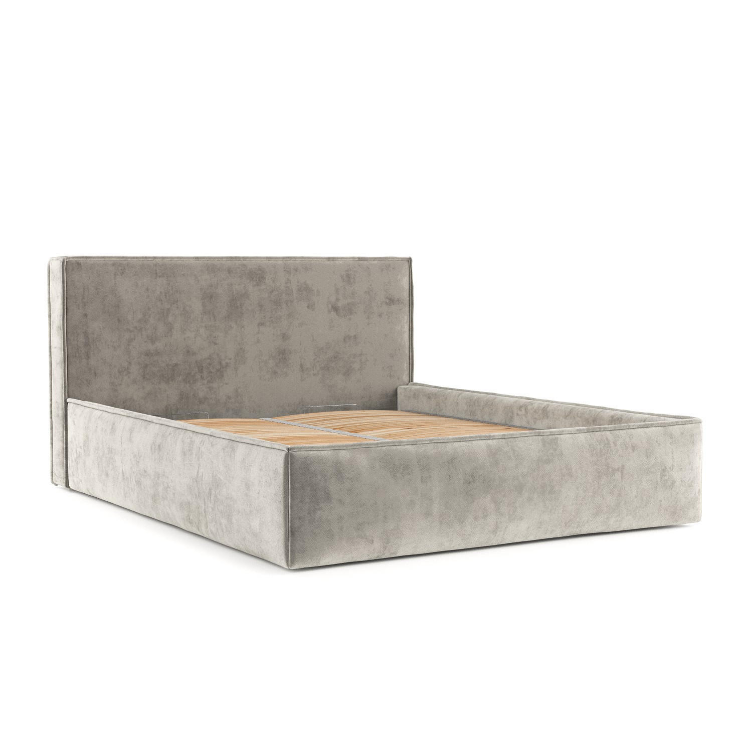 POLSTERBETT Sato mit Stauraum 200/200 cm Beige im Terra NW Stoff - Greige/Schwarz, Holz/Holzwerkstoff (200/200cm) - AltaBeds