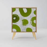 SIDEBOARD GREEN RHAPSODY, Eichefarben, 57,5x42x75,5 cm, Goldfarbene Metallfüße - Eichefarben/Goldfarben, Holzwerkstoff/Metall (57.5/75.5/42cm) - SpaceRebels