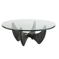 RUNDER Couchtisch aus massivem Eichenholz Ø100 cm – HARPER - Schwarz, Holz (110/100/35cm) - Signature