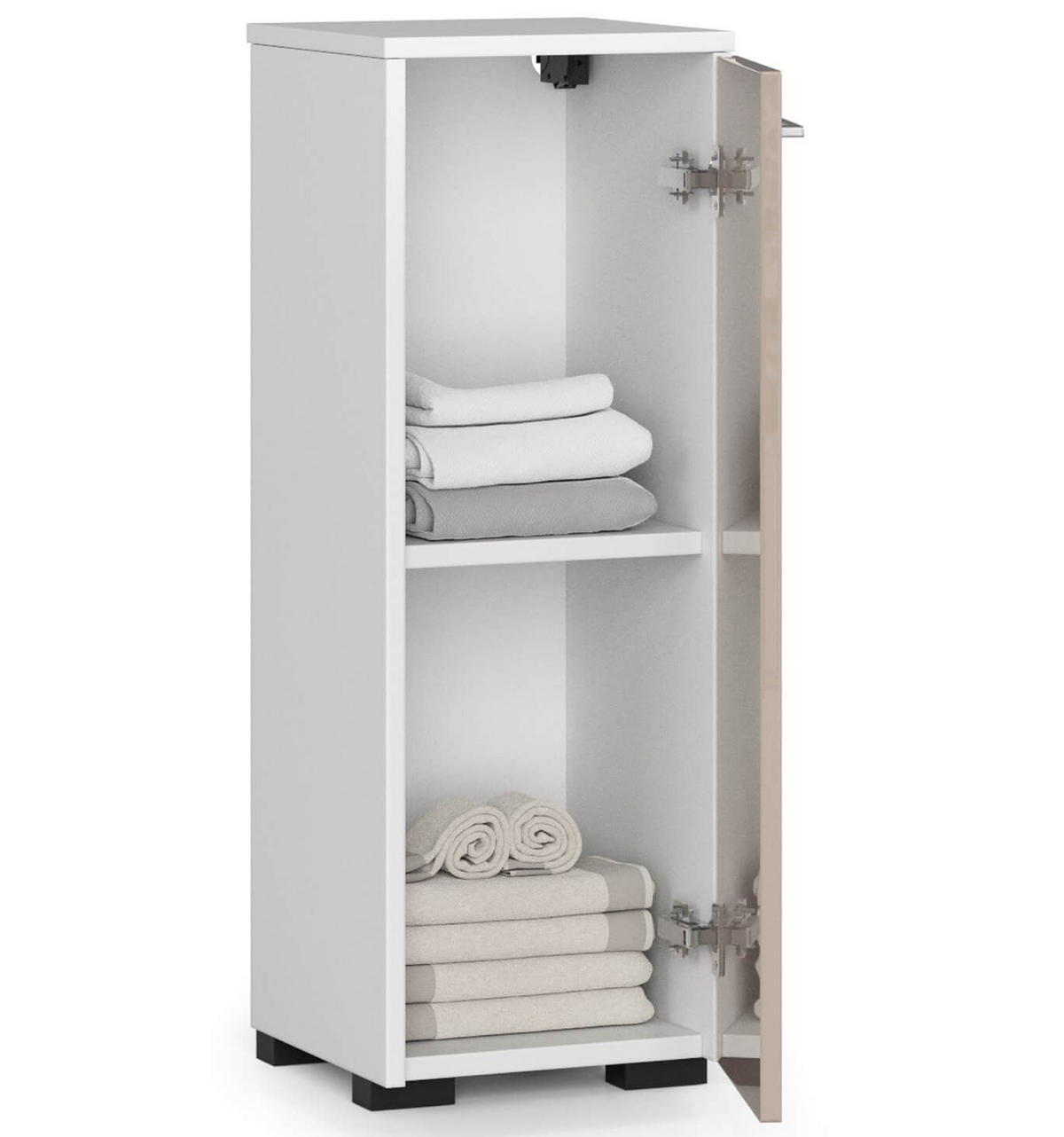 BADKOMMODE Weiß, Cappuccino Glanz 85/30/30 - Weiß/Cappuccino, Holzwerkstoff (30/85/30cm) - RAUMHIRSCH FURNITURE