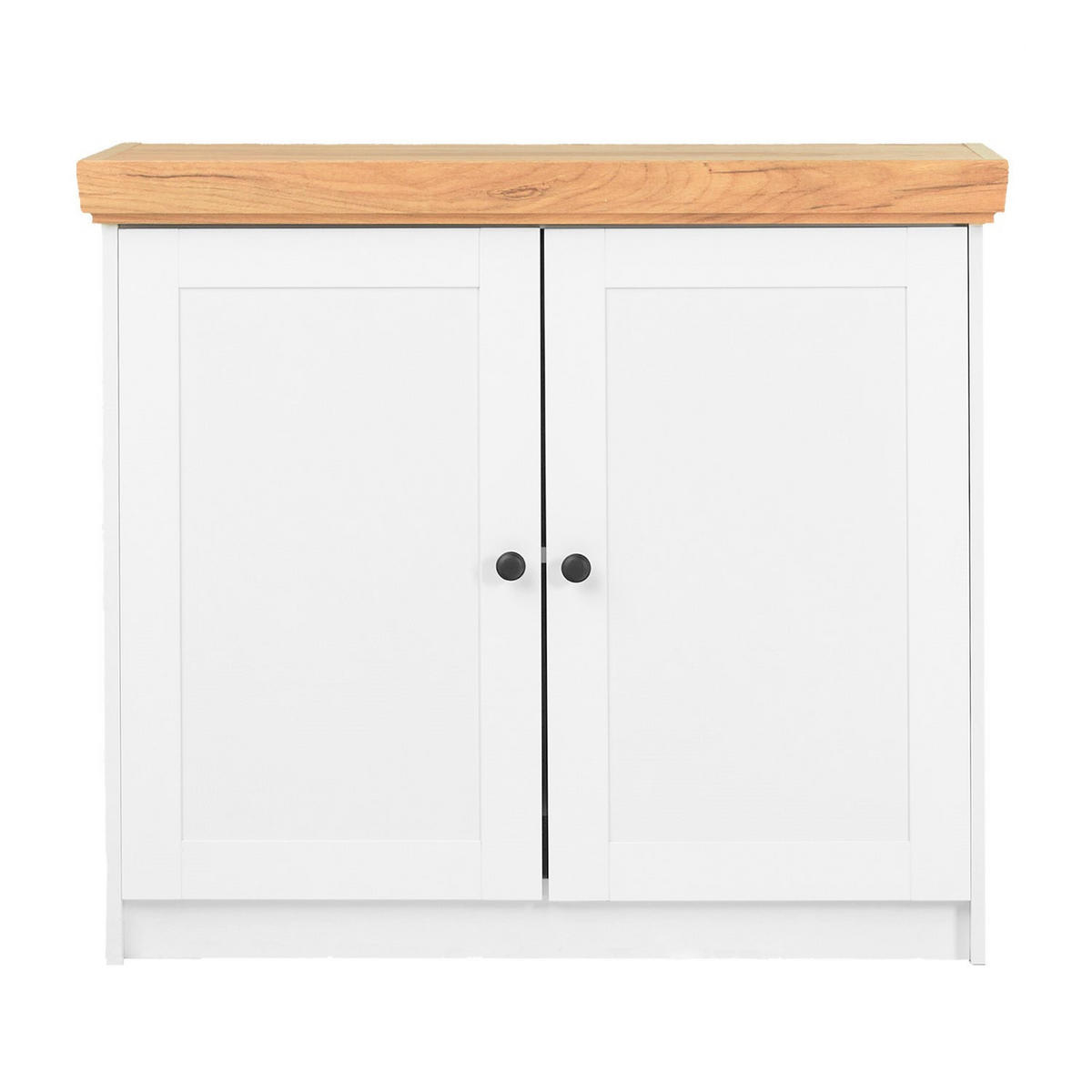 SIDEBOARD 92/82/41 cm Weiß Natur - Schwarz/Weiß, Holz/Metall (92/82/41cm) - Homestyle4u
