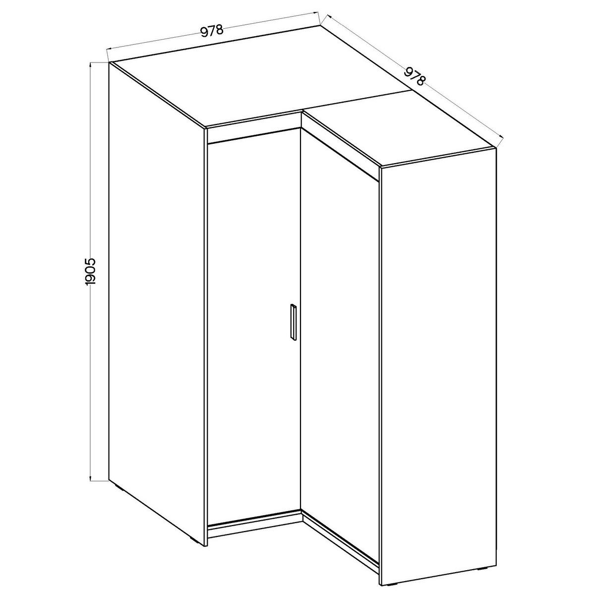 DREHTÜRENSCHRANK ELENORA 97,8/190,5/97,8cm 2-türig Sonoma Eiche - Sonoma Eiche, Holzwerkstoff (97.8/190.5/97.8cm) - MASSENO