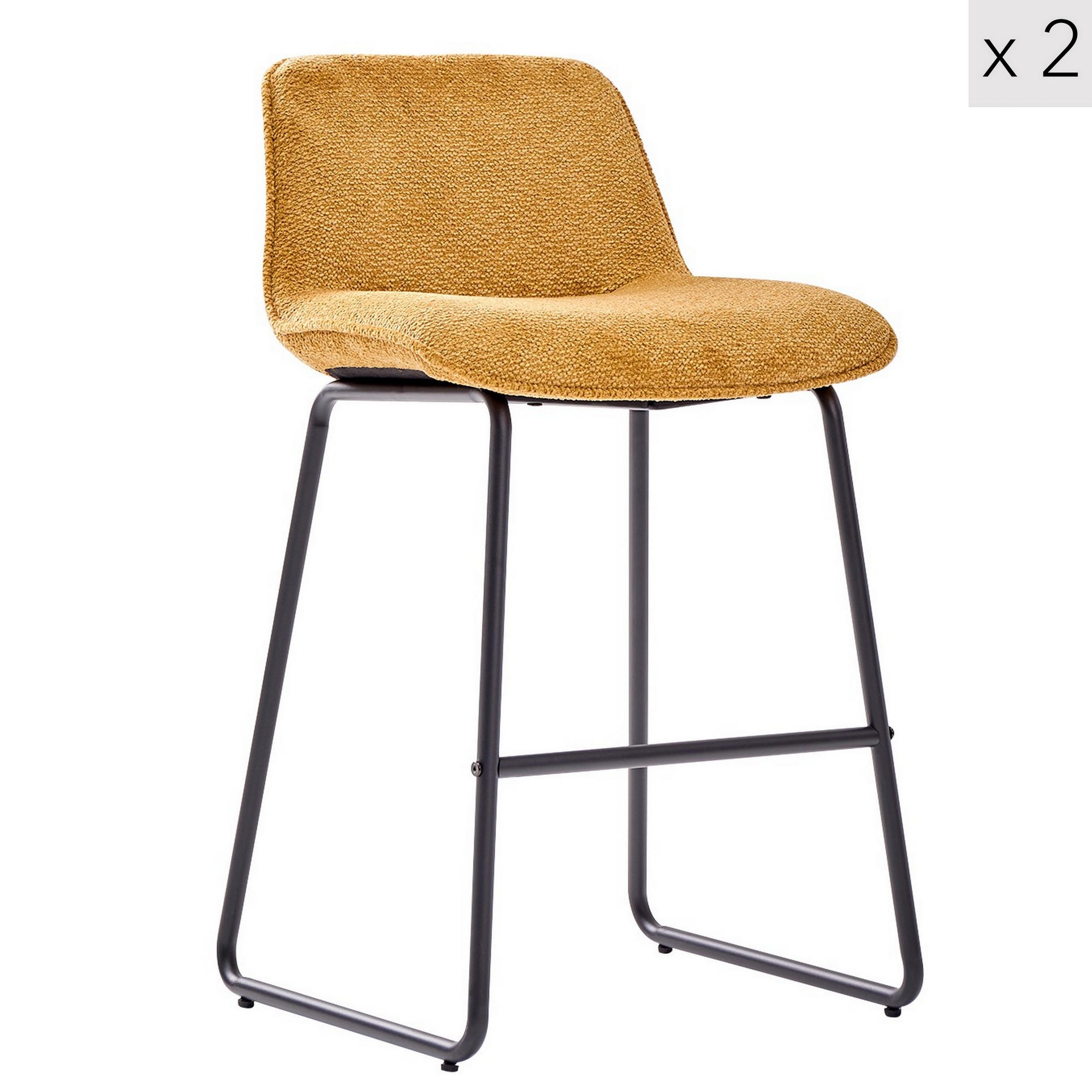 BARHOCKER 2er-Set Metall Gelb - Gelb, Metall (49/87/50cm) - Nordlys