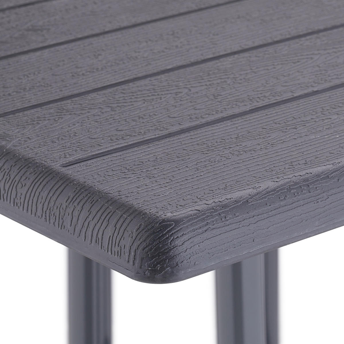 GARTENTISCH - Grau, Kunststoff/Metall (61/61/75cm) - Relaxdays