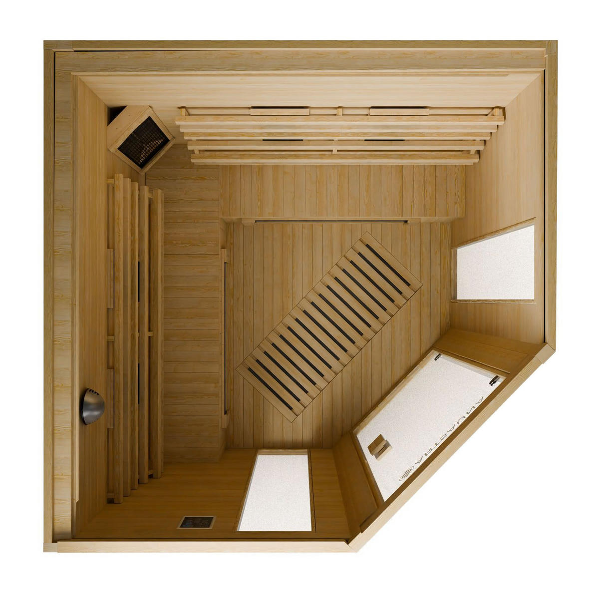 INFRAROTKABINE Nyborg E150K mit Keramik-, Flächenstrahler & Hemlockholz - Naturfarben, Holz (150/190/150cm) - Artsauna